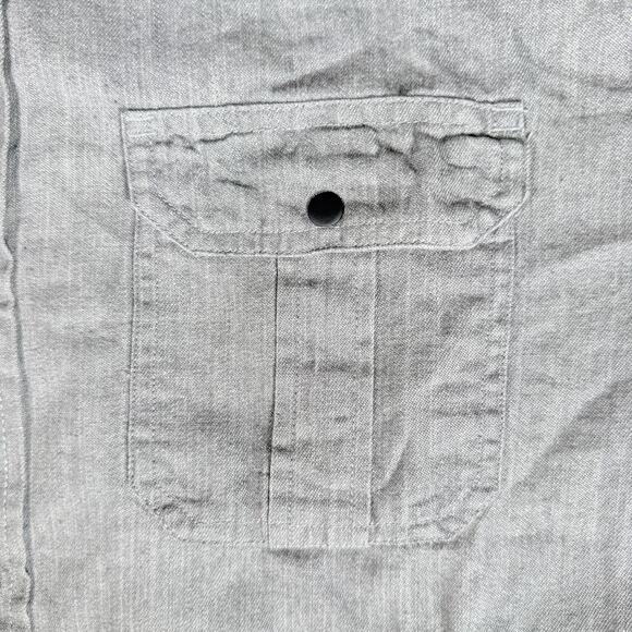 Kenneth Cole Men's Shirt Large Button Up Long Sleeve Gray Tab Shoulder Modern - Picture 5 of 9